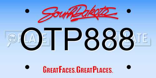 OTP888 South Dakota License Plate