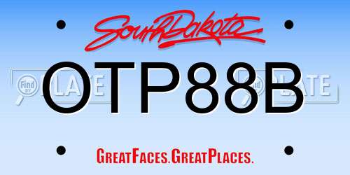OTP88B South Dakota License Plate