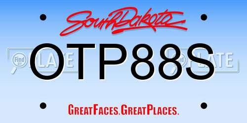 OTP88S South Dakota License Plate