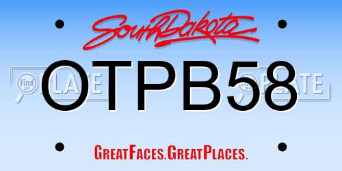OTPB58 South Dakota License Plate