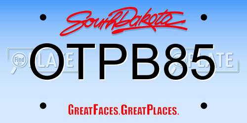 OTPB85 South Dakota License Plate