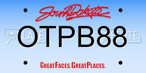 OTPB88 South Dakota License Plate