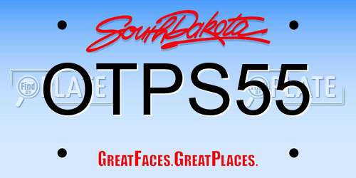 OTPS55 South Dakota License Plate