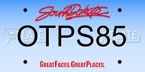 OTPS85 South Dakota License Plate
