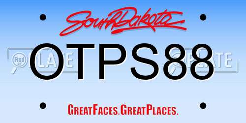 OTPS88 South Dakota License Plate