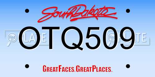 OTQ509 South Dakota License Plate