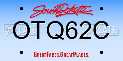 OTQ62C South Dakota License Plate