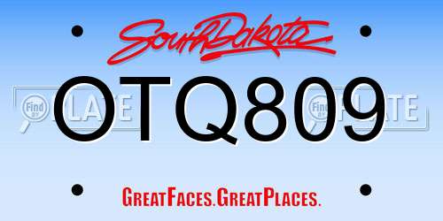 OTQ809 South Dakota License Plate