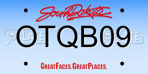 OTQB09 South Dakota License Plate