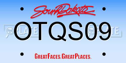 OTQS09 South Dakota License Plate