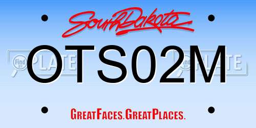 OTS02M South Dakota License Plate