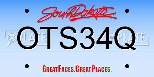OTS34Q South Dakota License Plate