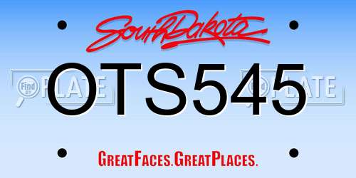 OTS545 South Dakota License Plate