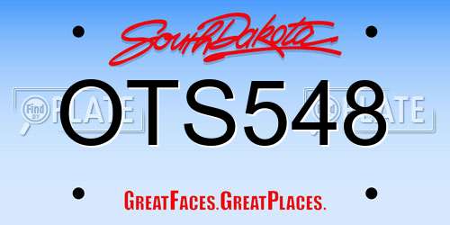 OTS548 South Dakota License Plate