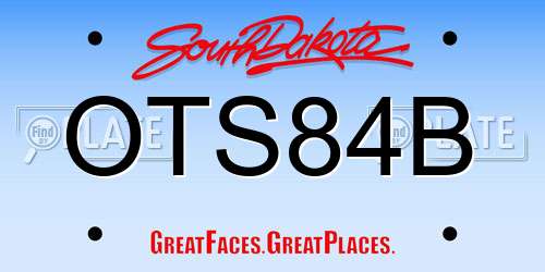 OTS84B South Dakota License Plate