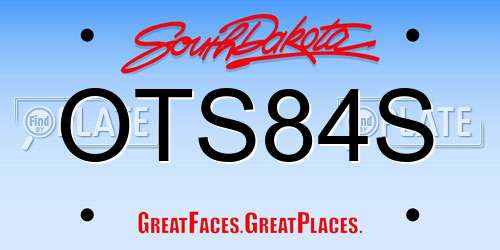 OTS84S South Dakota License Plate