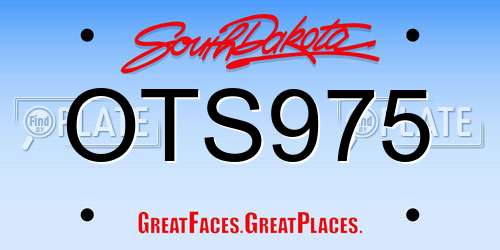 OTS975 South Dakota License Plate