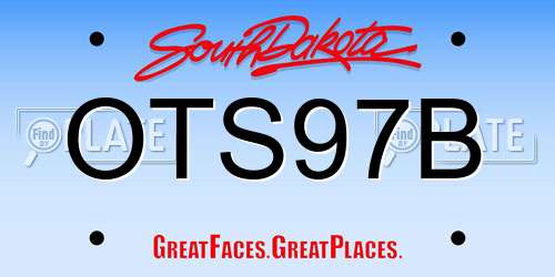 OTS97B South Dakota License Plate