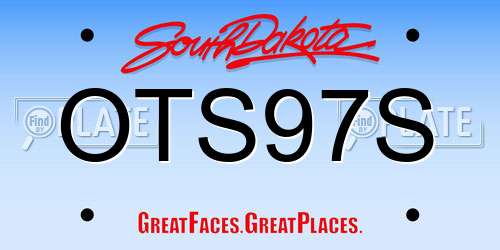 OTS97S South Dakota License Plate