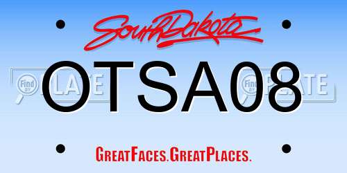 OTSA08 South Dakota License Plate