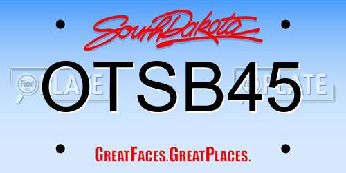 OTSB45 South Dakota License Plate