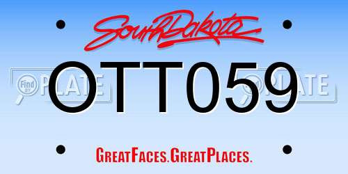 OTT059 South Dakota License Plate