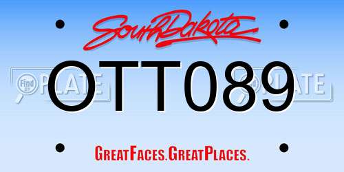 OTT089 South Dakota License Plate