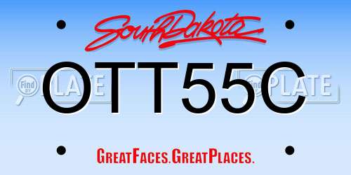 OTT55C South Dakota License Plate