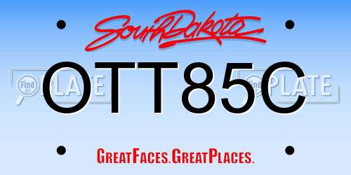 OTT85C South Dakota License Plate