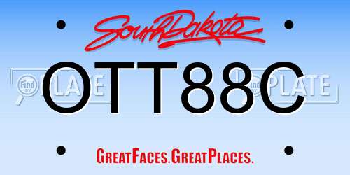 OTT88C South Dakota License Plate