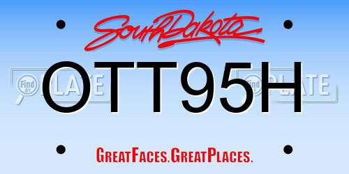 OTT95H South Dakota License Plate