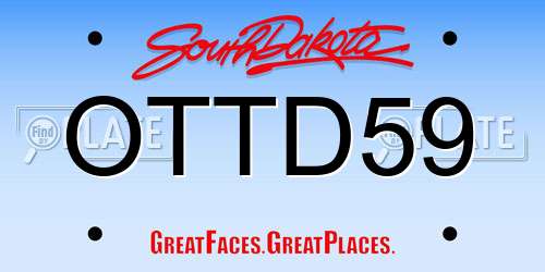 OTTD59 South Dakota License Plate