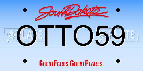 OTTO59 South Dakota License Plate