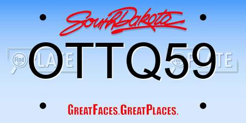OTTQ59 South Dakota License Plate