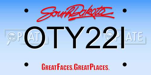OTY22I South Dakota License Plate