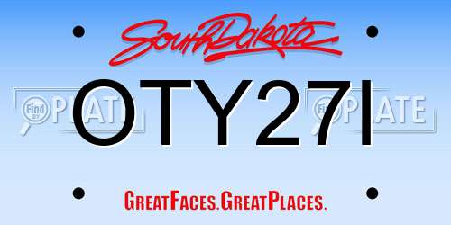 OTY27I South Dakota License Plate