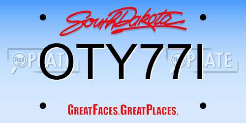 OTY77I South Dakota License Plate
