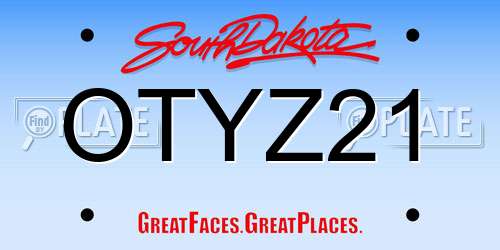 OTYZ21 South Dakota License Plate