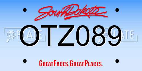 OTZ089 South Dakota License Plate