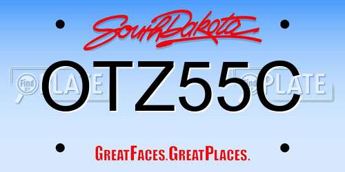 OTZ55C South Dakota License Plate