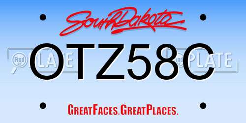 OTZ58C South Dakota License Plate
