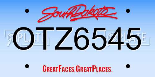 OTZ6545 South Dakota License Plate