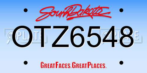 OTZ6548 South Dakota License Plate