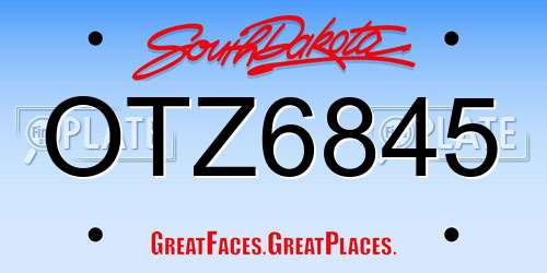 OTZ6845 South Dakota License Plate