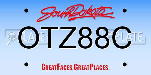 OTZ88C South Dakota License Plate