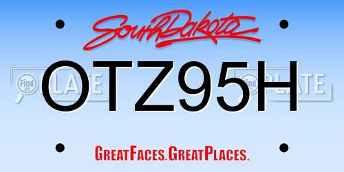 OTZ95H South Dakota License Plate