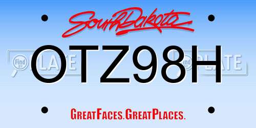 OTZ98H South Dakota License Plate