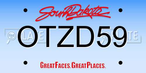 OTZD59 South Dakota License Plate