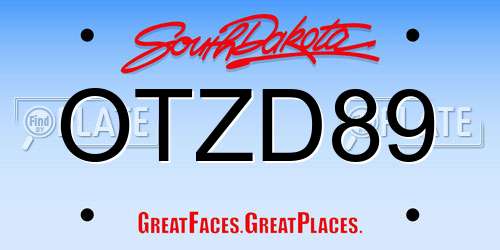 OTZD89 South Dakota License Plate