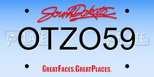 OTZO59 South Dakota License Plate